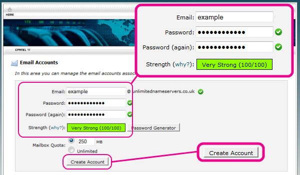 Creating account