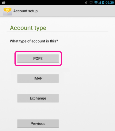 Select POP3