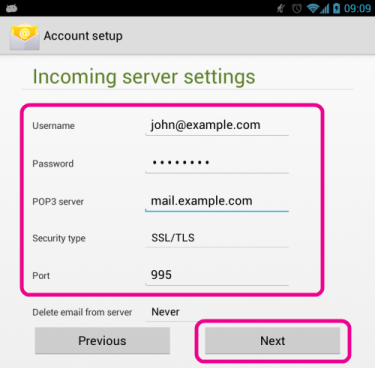 Server settings