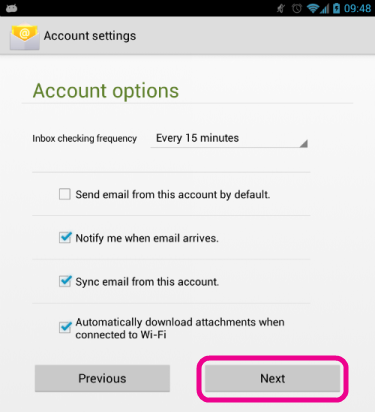 Account options