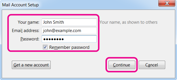 Entering settings